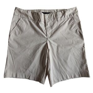 Tommy Hilfiger Womens‎ Tan White Striped Chino Shorts Size 8 NWT